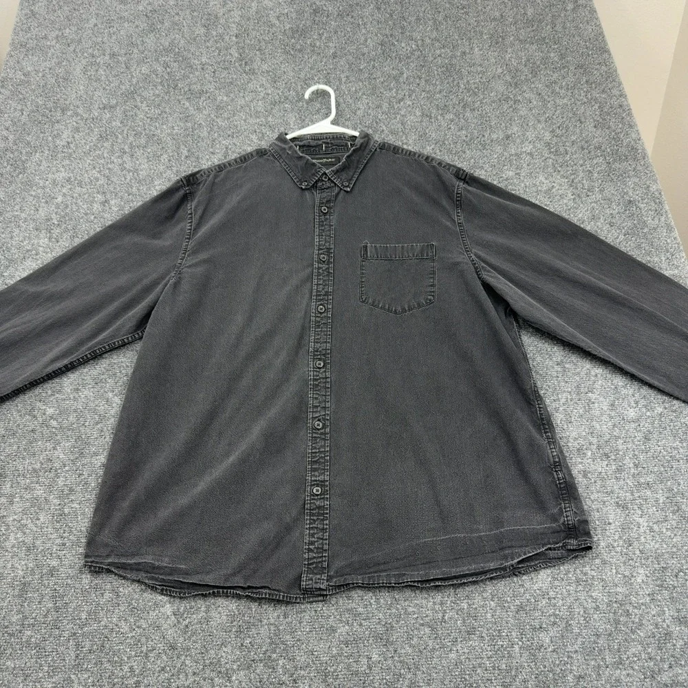 Banana Republic Button Down Shirt Mens XXL Black Cotton Untucked Slim Fit Casual